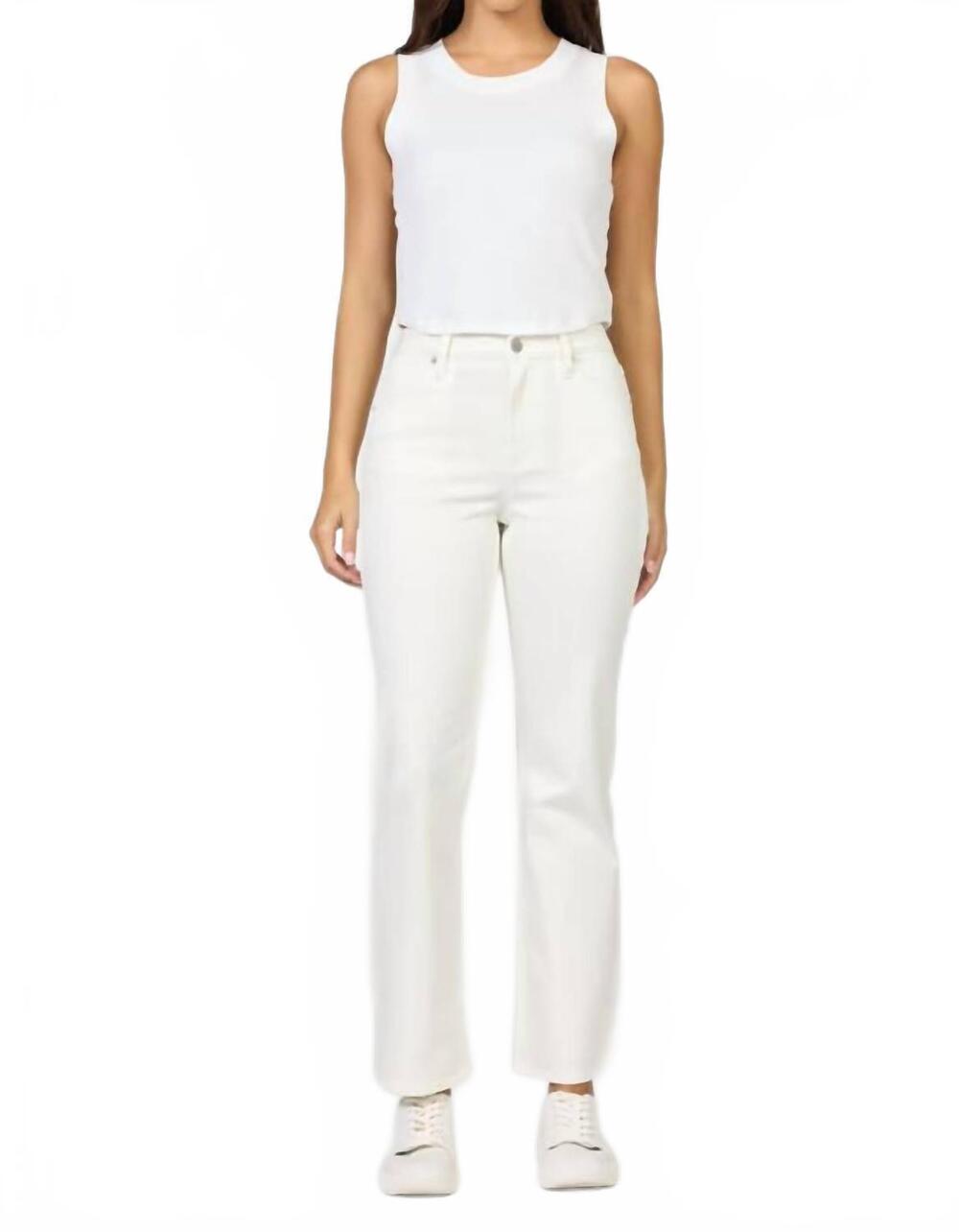 NEW DEAR JOHN DENIM anika straight leg jeans in white